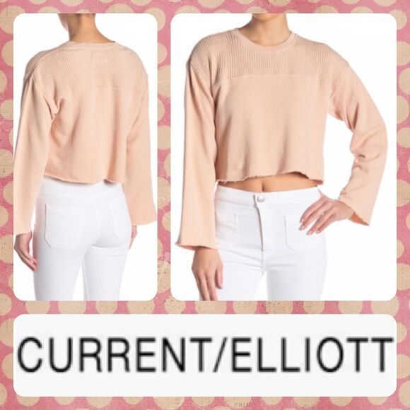 NWT MSRP $198 Current/Elliott Acture Knit Cropped Sweater Women's Size 2 (US6-8) - Picture 1 of 10